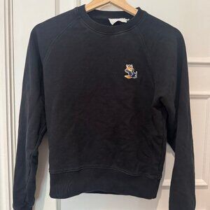 Maison Kitsune Black Dressed Fox Sweatshirt XS